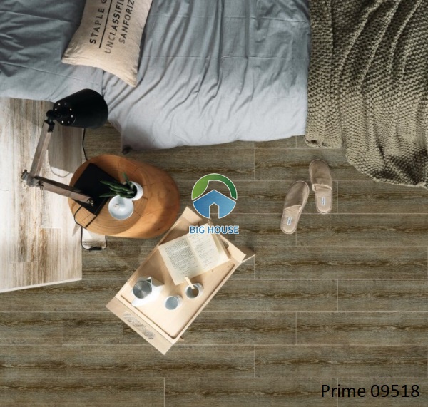 Gạch giả gỗ dạng thanh cũng là một sự lựa chọn phù hợp cho phòng ngủ